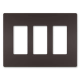 Dark Bronze Radiant Three Gang Screwless Wall Plate by Legrand Radiant