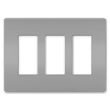 Gray Radiant Three Gang Screwless Wall Plate by Legrand Radiant