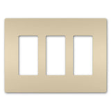 Ivory Radiant Three Gang Screwless Wall Plate by Legrand Radiant