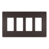 Dark Bronze Radiant Four Gang Screwless Wall Plate by Legrand Radiant