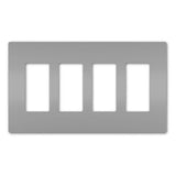 Grey Radiant Four Gang Screwless Wall Plate by Legrand Radiant