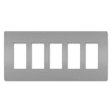 Grey Radiant Five Gang Screwless Wall Plate by Legrand Radiant