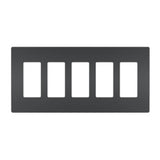 Graphite Radiant Five Gang Screwless Wall Plate by Legrand Radiant