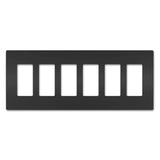 Black Radiant Six Gang Screwless Wall Plate by Legrand Radiant