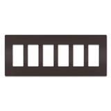 Brown Radiant Six Gang Screwless Wall Plate by Legrand Radiant