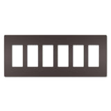 Dark Bronze Radiant Six Gang Screwless Wall Plate by Legrand Radiant