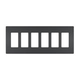 Graphite Radiant Six Gang Screwless Wall Plate by Legrand Radiant