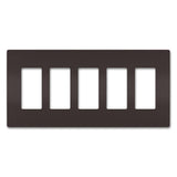 Brown Radiant Five Gang Screwless Wall Plate by Legrand Radiant