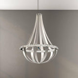Crystal Empire Chandelier by Schonbek, Finish: Snowshoe, Size: Large, | Casa Di Luce Lighting