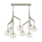 Clear/Satin Nickel Sedona Multi-Light Double Chandelier by Tech Lighting