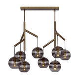 Transparent Smoke/Aged Brass Sedona Multi-Light Double Chandelier by Tech Lighting