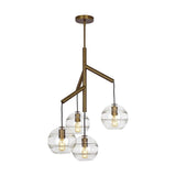 Clear/Aged Brass Sedona Multi-Light Single Chandelier by Tech Lighting