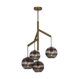Transparent Smoke/Aged Brass Sedona Multi-Light Single Chandelier by Tech Lighting