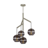 Transparent Smoke/Satin Nickel Sedona Multi-Light Single Chandelier by Tech Lighting