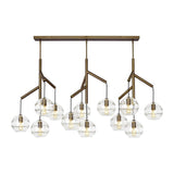 Clear/Aged Brass Sedona Multi-Light Triple Chandelier by Tech Lighting