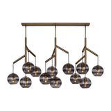 Transparent Smoke/Aged Brass Sedona Multi-Light Triple Chandelier by Tech Lighting