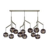 Transparent Smoke/Satin Nickel Sedona Multi-Light Triple Chandelier by Tech Lighting