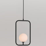 Large Matt Opal/Matt Black Sircle Pendant by Seed Design