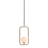 Small Matt Opal/Champagne Gold Sircle Pendant by Seed Design