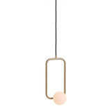 Small Matt Opal/Champagne Gold Sircle Pendant by Seed Design