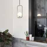 Small Matt Opal/Champagne Gold Sircle Pendant by Seed Design