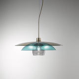 Chaos Sp 7/339 Pendant Light By Sillux, Size: Medium, Middle Glass Color: Aquamarine