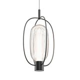 Satin Black Friso Aro Pendant Light by Sonneman