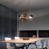 Armonia SP 50 Pendant Light by Vistosi, Color: Smoke/Crystal, Crystal/Crystal, Crystal/Burned Earth, Smoke/Burned Earth, Finish: Black/Gold, Black/Copper, | Casa Di Luce Lighting