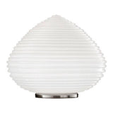 Spirit Table Lamp by Vistosi, Finis: Satin Nickel, Color: White Glossy, ,| Casa Di Luce Lighting