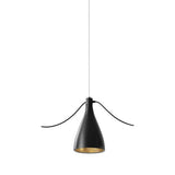 Black/Brass Swell Narrow String Pendant Light by Pablo