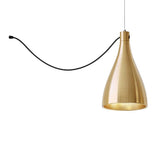 Brass/Brass Swell Narrow String Pendant Light by Pablo