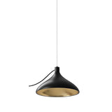 Black/Brass Swell Wide String Pendant Light by Pablo