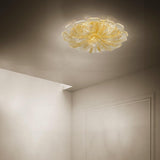 Bembo Ceiling Light by Sylcom, Color: Clear, Amber, Clear Graniglia - Sylcom, Gold, Finish: White, Polish Gold, Number of Lights: 3, 4, 5, 8 | Casa Di Luce Lighting