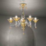 Dolfin 1380 Chandelier by Sylcom, Color: Milk White Clear - Sylcom, Clear and Amber - Sylcom, Clear, Clear and 24kt Gold - Sylcom, Amber, Smokey, Grey, Blue, Ocean - Sylcom, Finish: Polish Chrome, Polish Gold, | Casa Di Luce Lighting