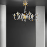 Dolfin 1380 Chandelier by Sylcom, Color: Milk White Clear - Sylcom, Clear and Amber - Sylcom, Clear, Clear and 24kt Gold - Sylcom, Amber, Smokey, Grey, Blue, Ocean - Sylcom, Finish: Polish Chrome, Polish Gold, | Casa Di Luce Lighting