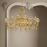 Foscari 1521 Chandelier by Sylcom, Color: Milk White Ivory - Sylc, Milk Ivory 24kt Gold - Sylcom, Milk White Clear - Sylcom, Milk White Ocean - Sylcom, Clear, Smoke - Vistosi, Smoked and 24kt Gold - Sylcom, Gold, Finish: Polish Chrome, Polish Gold, Number of Lights: 6, 8, 12, 16 | Casa Di Luce Lighting