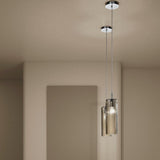 Korinthos Pendant by Sylcom, Color: Milk White Clear - Sylcom, Clear, Blue, Smoke - Vistosi, Grey, Topaz - Sylcom, Milk White Clear and Denim - Sylcom, Milk White Clear and Grey - Sylcom, Size: Small, Large, | Casa Di Luce Lighting