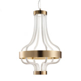 Festa Long Chandelier by Sylcom, Color: Milk White Clear - Sylcom, Finish: Brushed Chrome, | Casa Di Luce Lighting