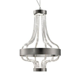 Festa Long Chandelier by Sylcom, Color: Amethyst, Milk White Clear - Sylcom, Clear, Blue, Smoke - Vistosi, Grey, Ocean - Sylcom, Topaz - Sylcom, Finish: Brushed Chrome, Brushed Gold, | Casa Di Luce Lighting