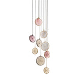 Lulu Pendant by Sylcom, Color: Amethyst, Clear, Blue, Smoke - Vistosi, Ocean - Sylcom, Topaz - Sylcom, Finish: Brushed Black, Brushed Gold, Size: Small, Large | Casa Di Luce Lighting