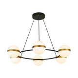 Matte Black/Satin Gold Tagliato LED Chandelier by Alora Lighting