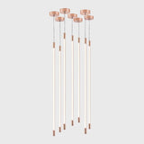 Copper Thin LED Vertical Suspension By Viso
