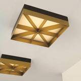 Loom 14 Square Flushmount by Tech Lighting, Finish: Black/Gold, Light Option: 120 Volt LED, 277 Volt LED, | Casa Di Luce Lighting