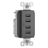 Black Radiant Quad USB Charger by Legrand Radiant