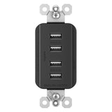 Black Radiant Quad USB Charger by Legrand Radiant