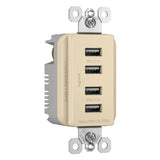 Ivory Radiant Quad USB Charger by Legrand Radiant