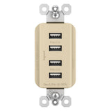Ivory Radiant Quad USB Charger by Legrand Radiant
