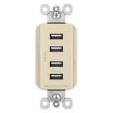 Light Almond Radiant Quad USB Charger by Legrand Radiant