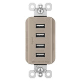 Nickel Radiant Quad USB Charger by Legrand Radiant