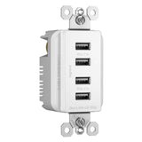 White Radiant Quad USB Charger by Legrand Radiant